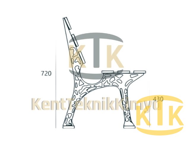 Kompozit Bank Ayağı 750x500 mm - Aykomsan Döküm