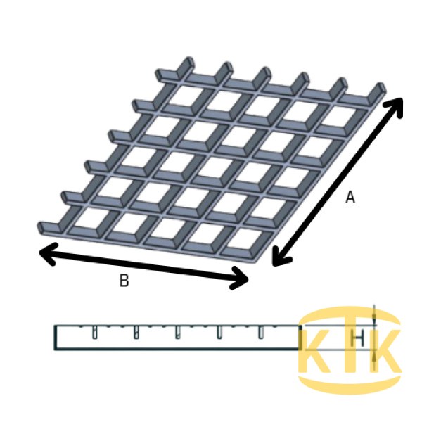 CTP Kanal Izgarası 38x38x38 mm B125 - Aykomsan Döküm