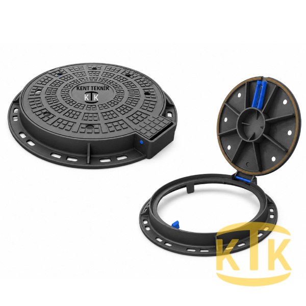 Döküm Rögar Kapağı Takımı Ø600 mm 100° B125 - Aykomsan Döküm döküm altyapı ürünü
