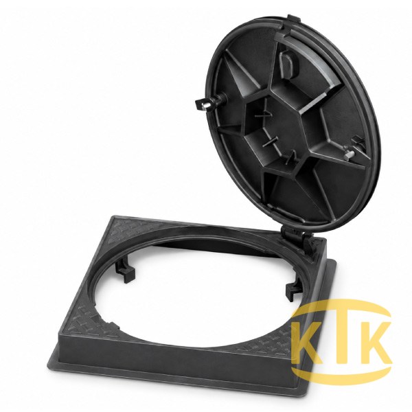 Döküm Rögar Kapağı Takımı Ø600 mm (kare çerçeve) Kare Çerçeveli C250 - Aykomsan Döküm