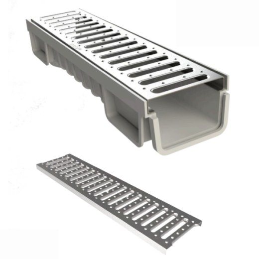 Paslanmaz/Galvaniz Kanal Izgarası 125x500x20 mm A15 - Aykomsan Döküm döküm altyapı ürünü