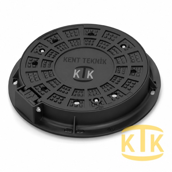 Döküm Rögar Kapağı Takımı Ø600 mm 180° Yuvarlak D400 - Aykomsan Döküm döküm altyapı ürünü