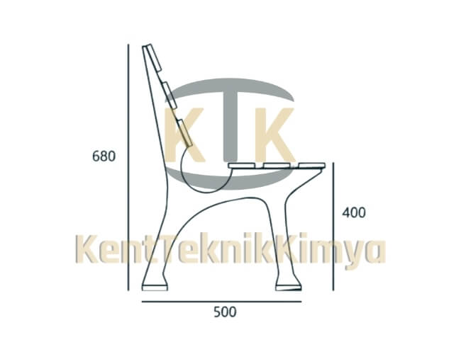 Kompozit Bank Ayağı 680x500 mm - Aykomsan Döküm