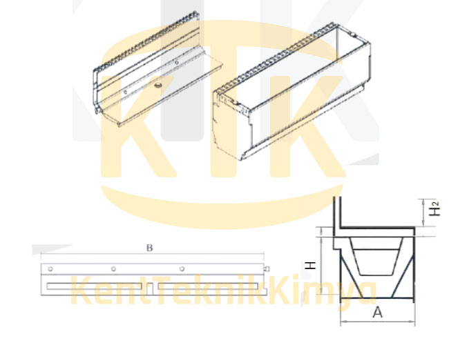 Fuga Drenaj Kanalı 300x1000x70 mm B125 - Aykomsan Döküm
