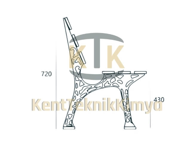 Kompozit Bank Ayağı 720x500 mm - Aykomsan Döküm